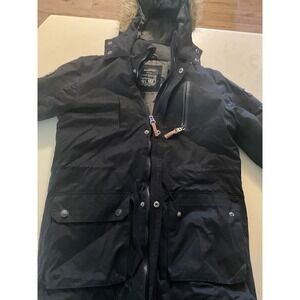 RESERVED Kids Outer Jacket Black Fur Hood Size 152 Boys Winter Parka